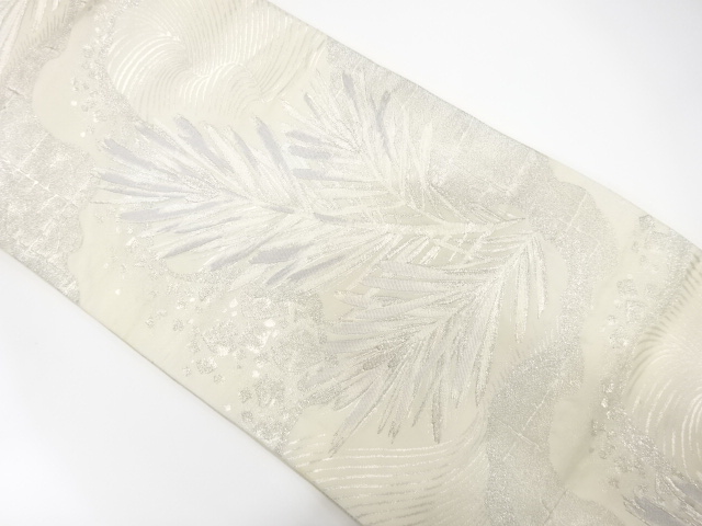 JAPANESE KIMONO / ANTIQUE FUKURO OBI / SILK / WOVEN FOILS & YOUNG PINE